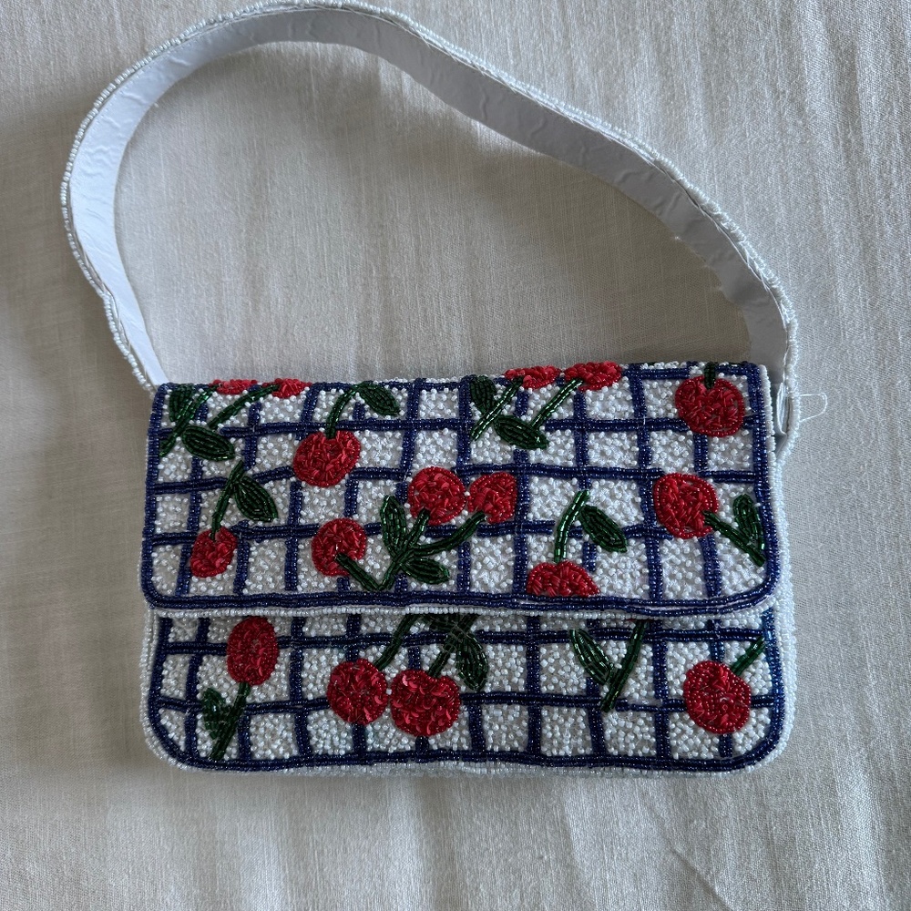 Cherry beaded bag
